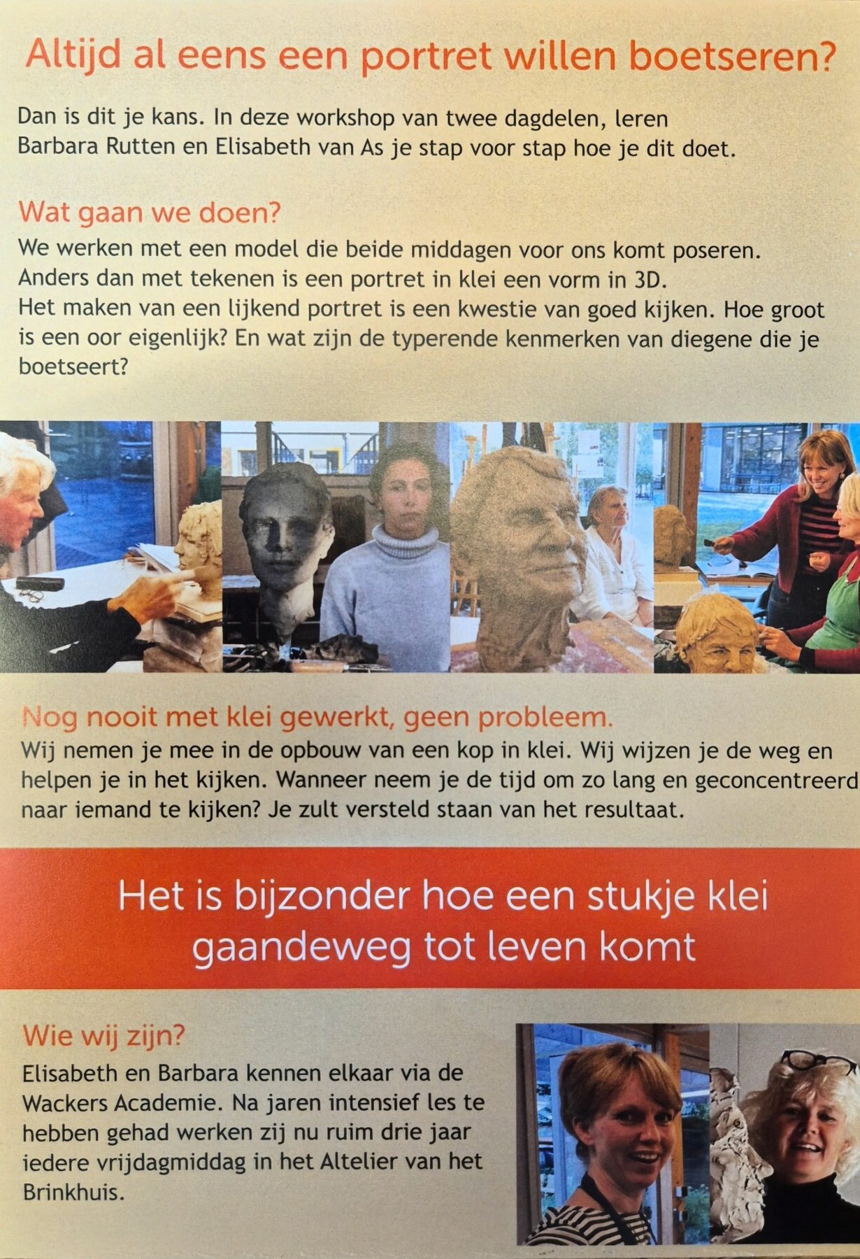 Workshop Portret Boetseren Brinkhuis Atelier Laren