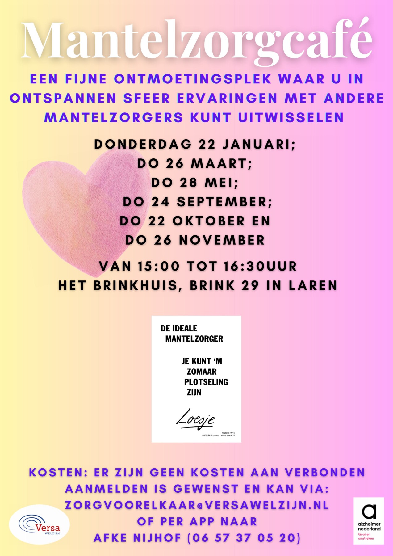 Mantelzorgcafé Laren in het Brinkhuis door Versa Welzijn