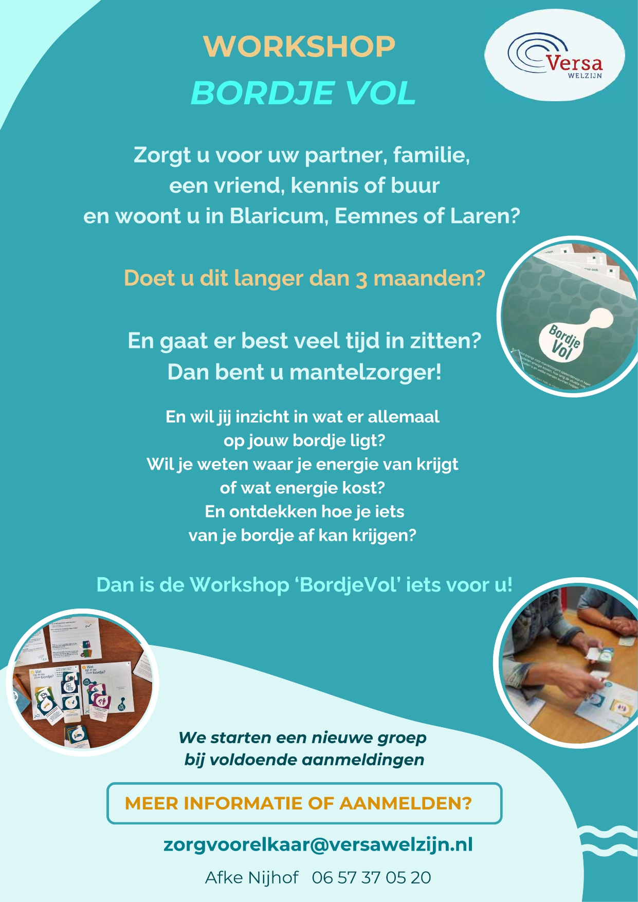 Workshop Bordje Vol door Versa Welzijn in het Brinkhuis