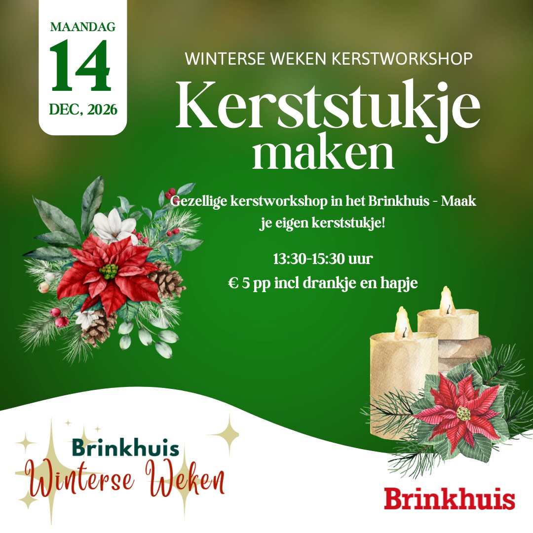 Workshop Kerststukje maken tijdens de Winterse Weken in het Brinkhuis