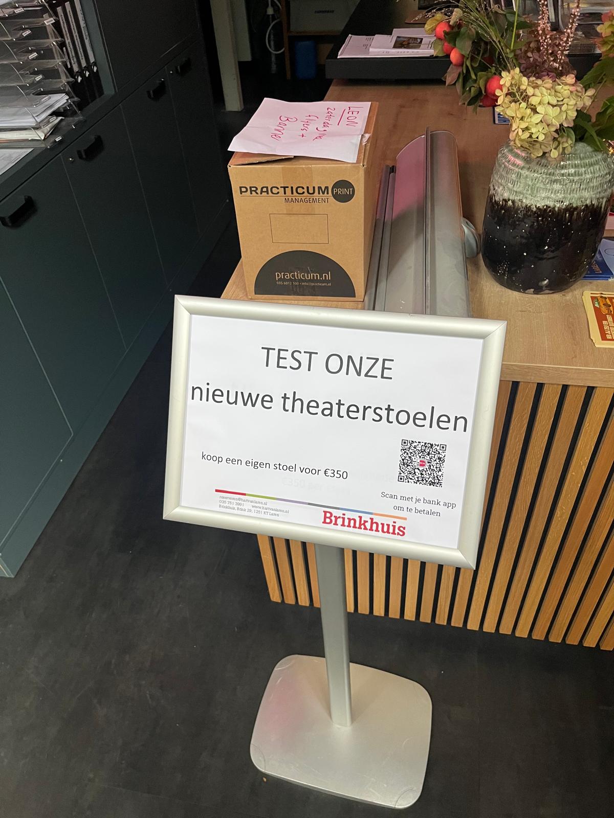 Sponsor een theaterstoel voor het Brinkhuis in Laren Sponsor een theaterstoel voor het Brinkhuis in Laren