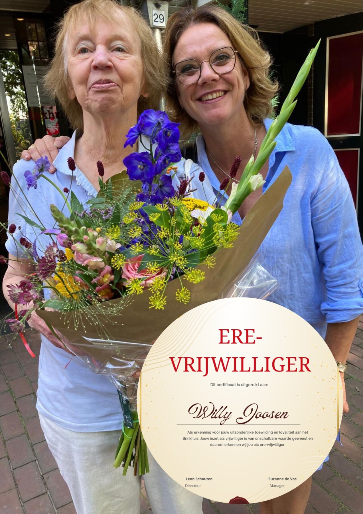 Willy Joosen Ere Vrijwilligster Brinkhuis Laren – 31 Okt 2025 Willy Joosen Ere Vrijwilligster Brinkhuis Laren - 31 Okt 2025