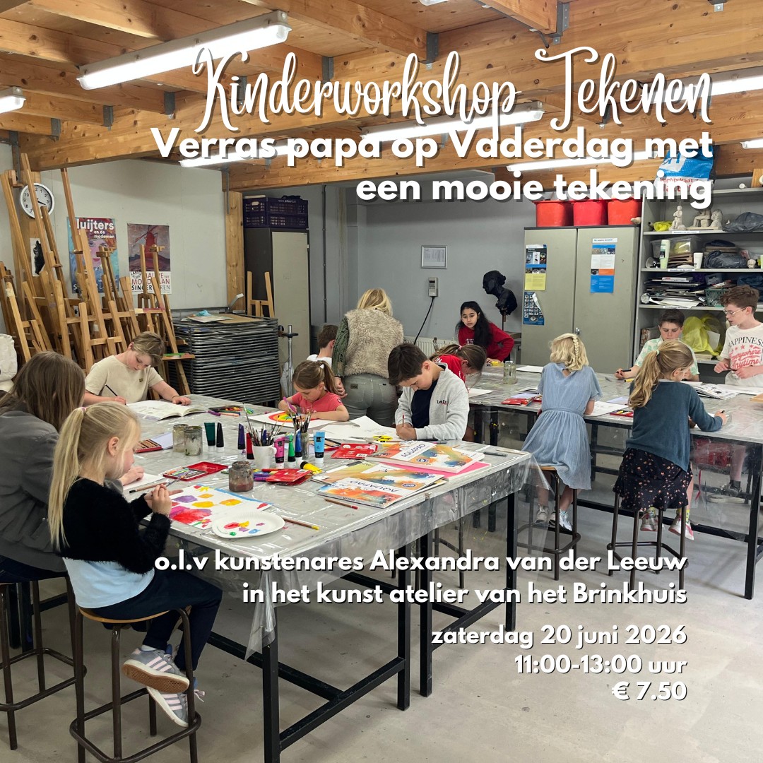 Kinderworkshop tekenenen voor Vaderdag Brinkhuis Laren